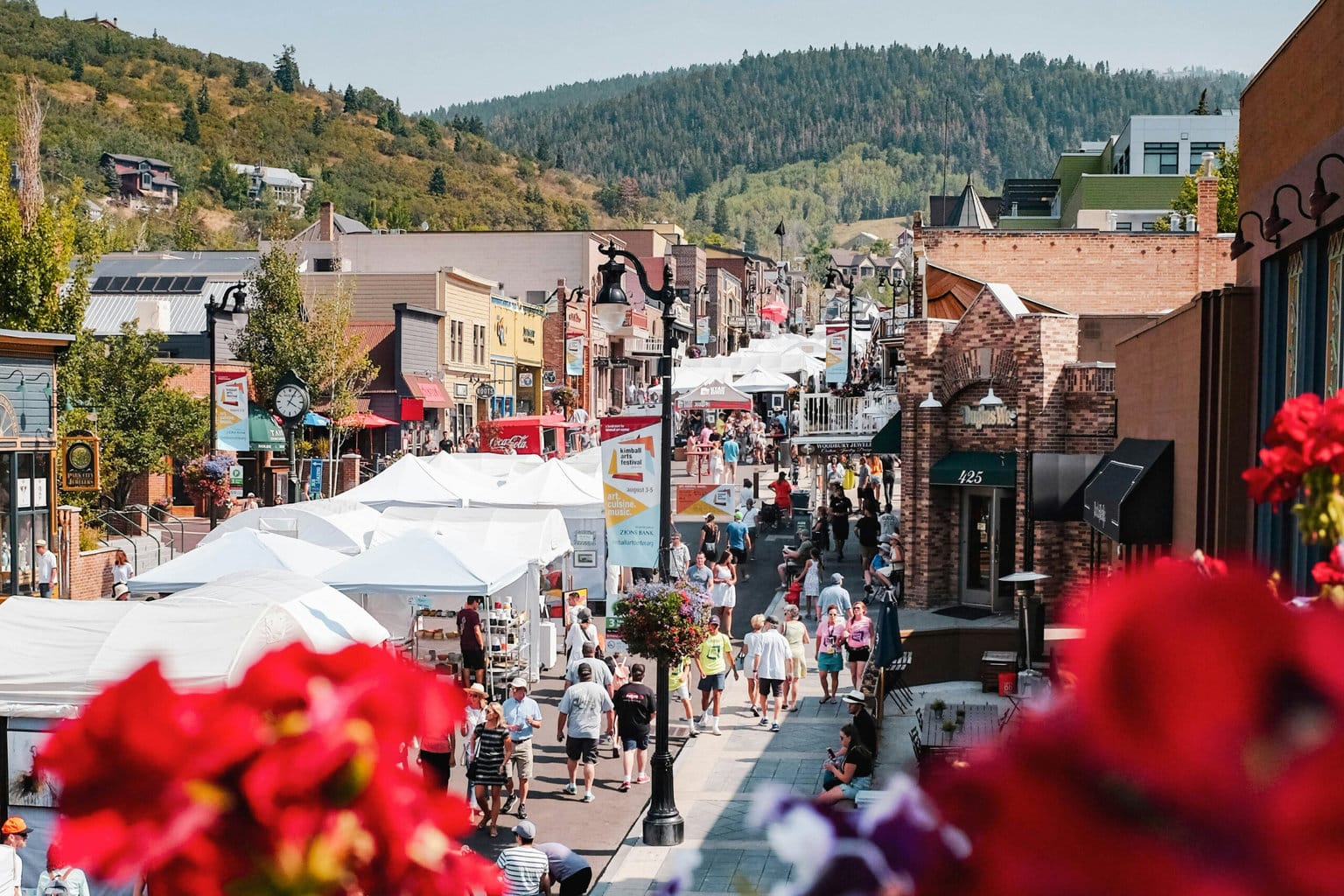 street fair in a mountain town